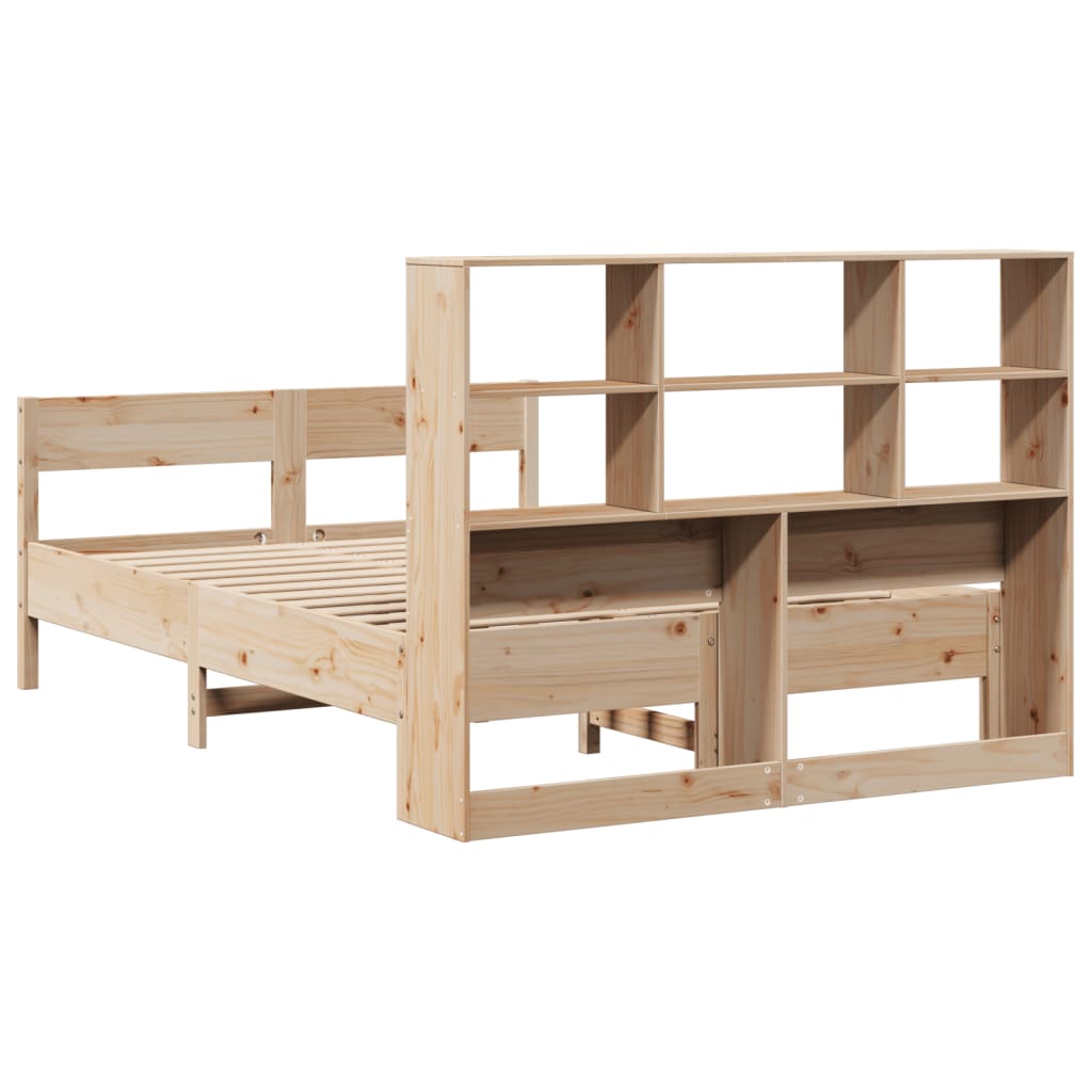 Bookcase Bed without Mattress 160x200cm Solid Wood Pine