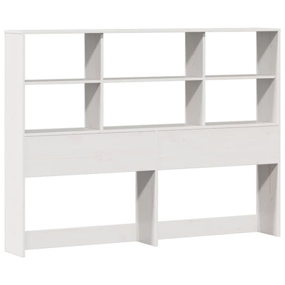 Bookcase Bed without Mattress White 160x200cm Solid Wood Pine