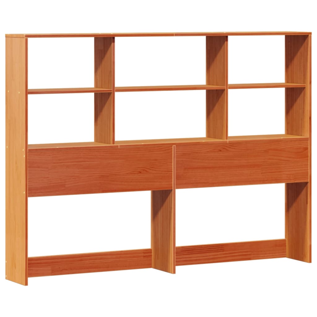 Bookcase Bed without Mattress Wax Brown 160x200cm Solid Wood Pine