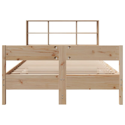 Bookcase Bed without Mattress 150x200 cm King Size Solid Wood Pine