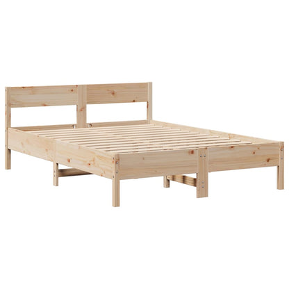 Bookcase Bed without Mattress 140x200cm Solid Wood Pine