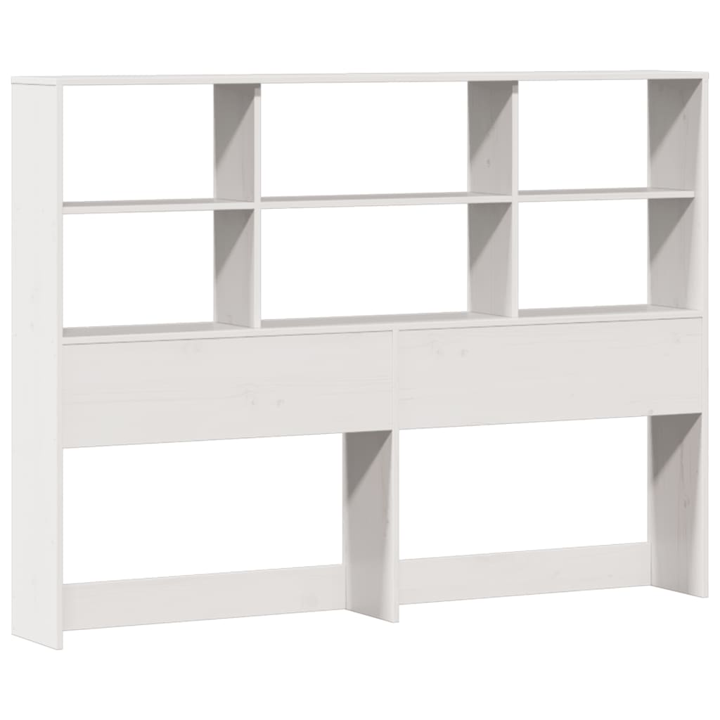 Bookcase Bed without Mattress White 140x200cm Solid Wood Pine