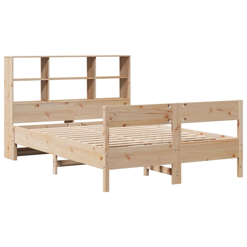 Bookcase Bed without Mattress 120x200cm Solid Wood Pine