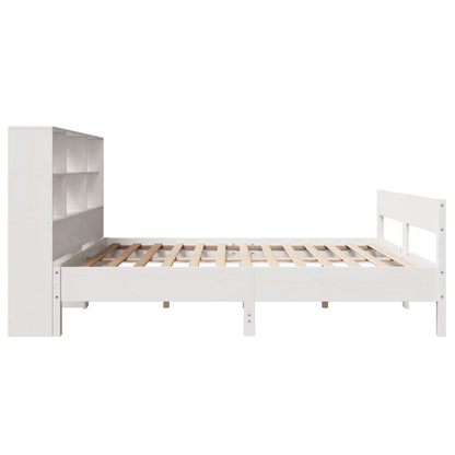 Bookcase Bed without Mattress White 120x200cm Solid Wood Pine