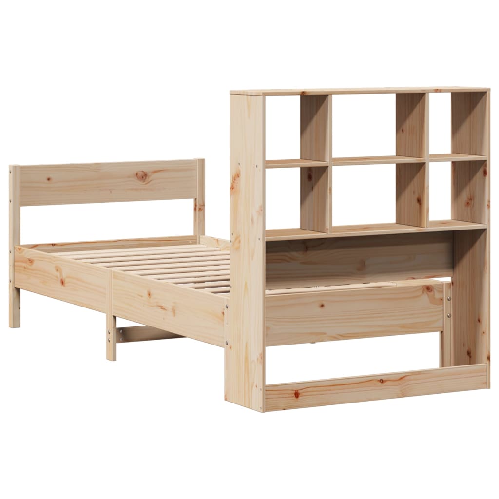 Bookcase Bed without Mattress 100x200cm Solid Wood Pine