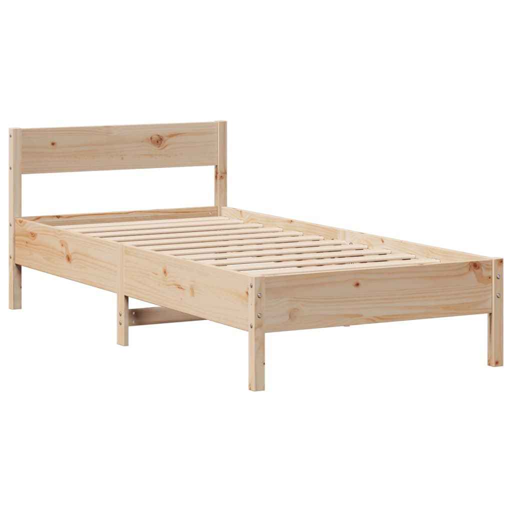 Bookcase Bed without Mattress 100x200cm Solid Wood Pine