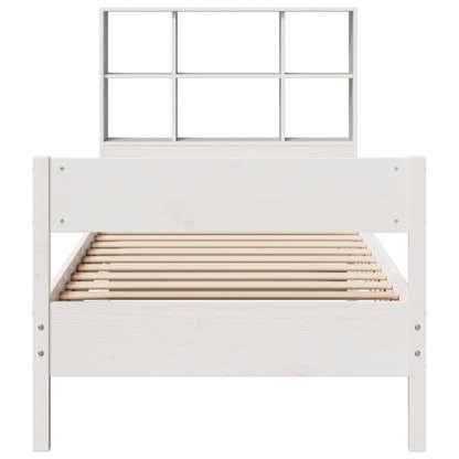 Bookcase Bed without Mattress White 100x200cm Solid Wood Pine