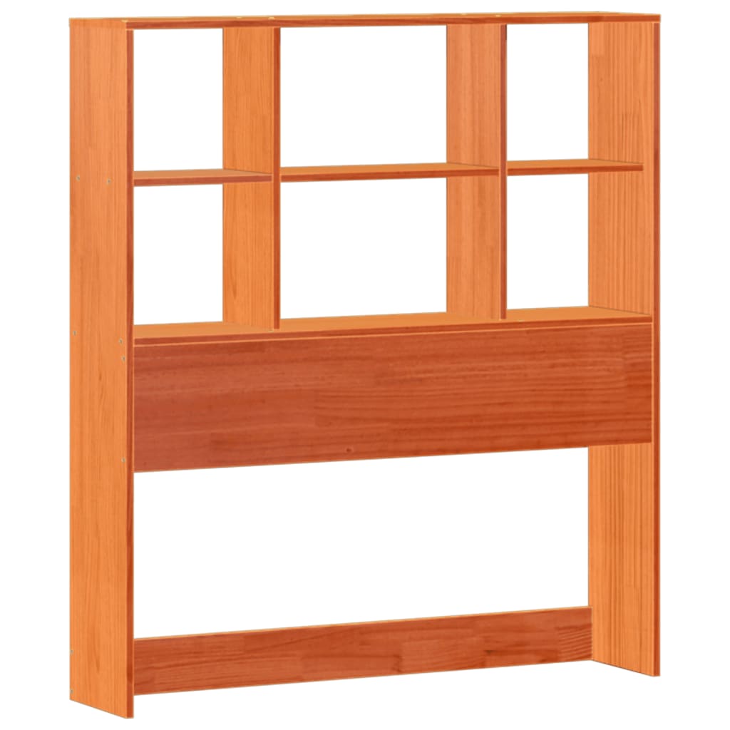 Bookcase Bed without Mattress Wax Brown 100x200cm Solid Wood Pine