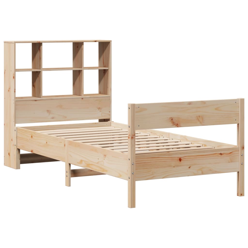 Bookcase Bed without Mattress 90x200cm Solid Wood Pine