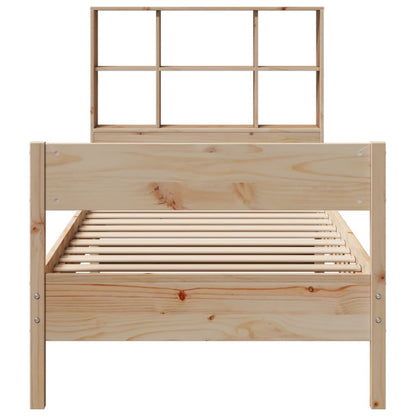 Bookcase Bed without Mattress 90x200cm Solid Wood Pine