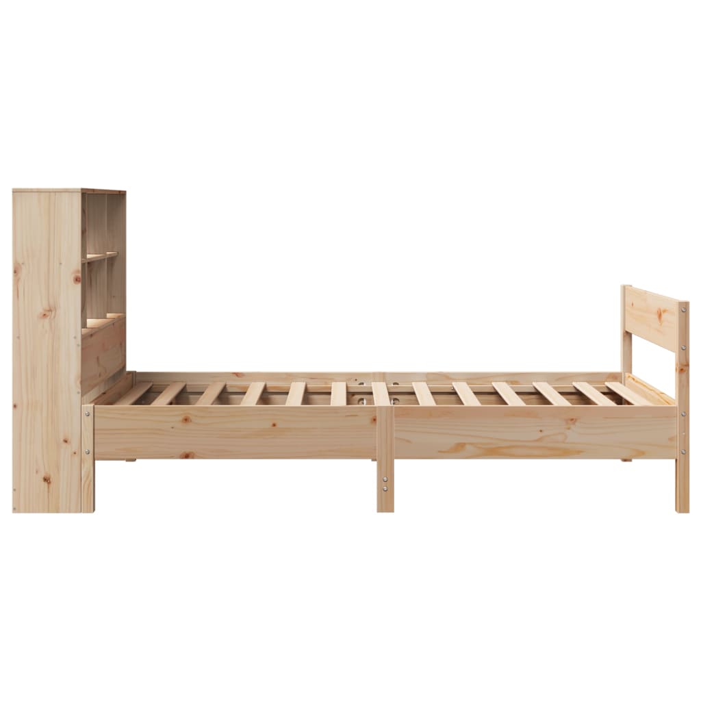 Bookcase Bed without Mattress 90x200cm Solid Wood Pine