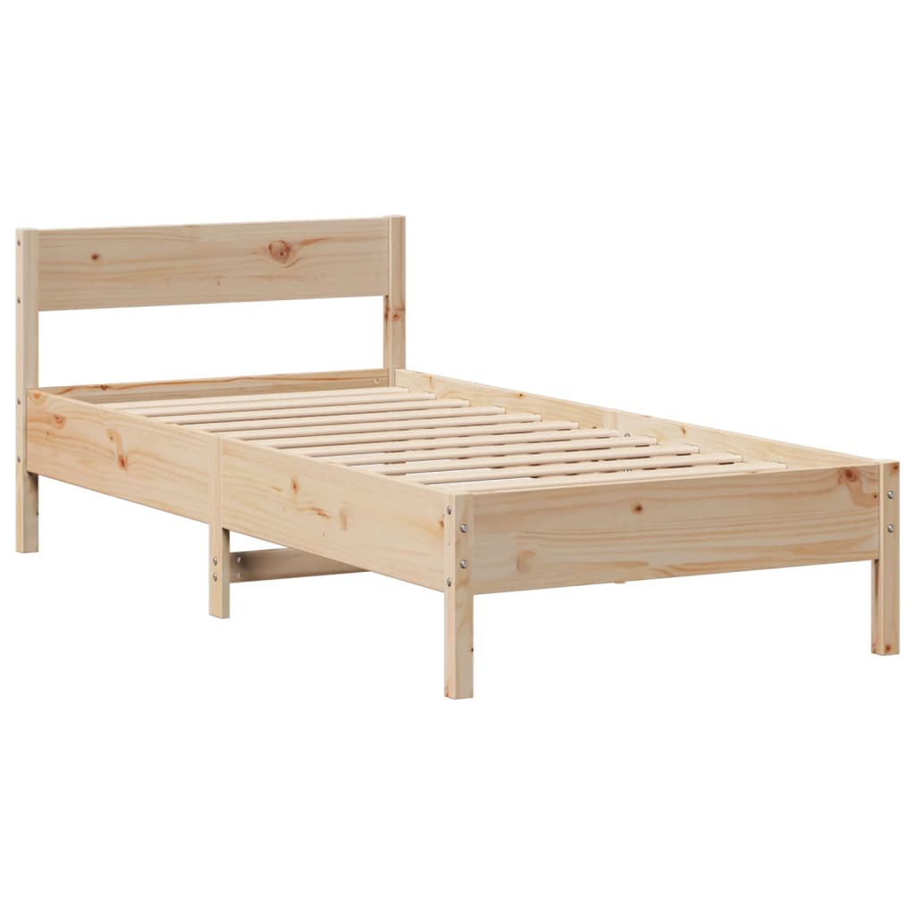 Bookcase Bed without Mattress 90x200cm Solid Wood Pine