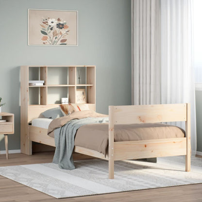 Bookcase Bed without Mattress 90x200cm Solid Wood Pine