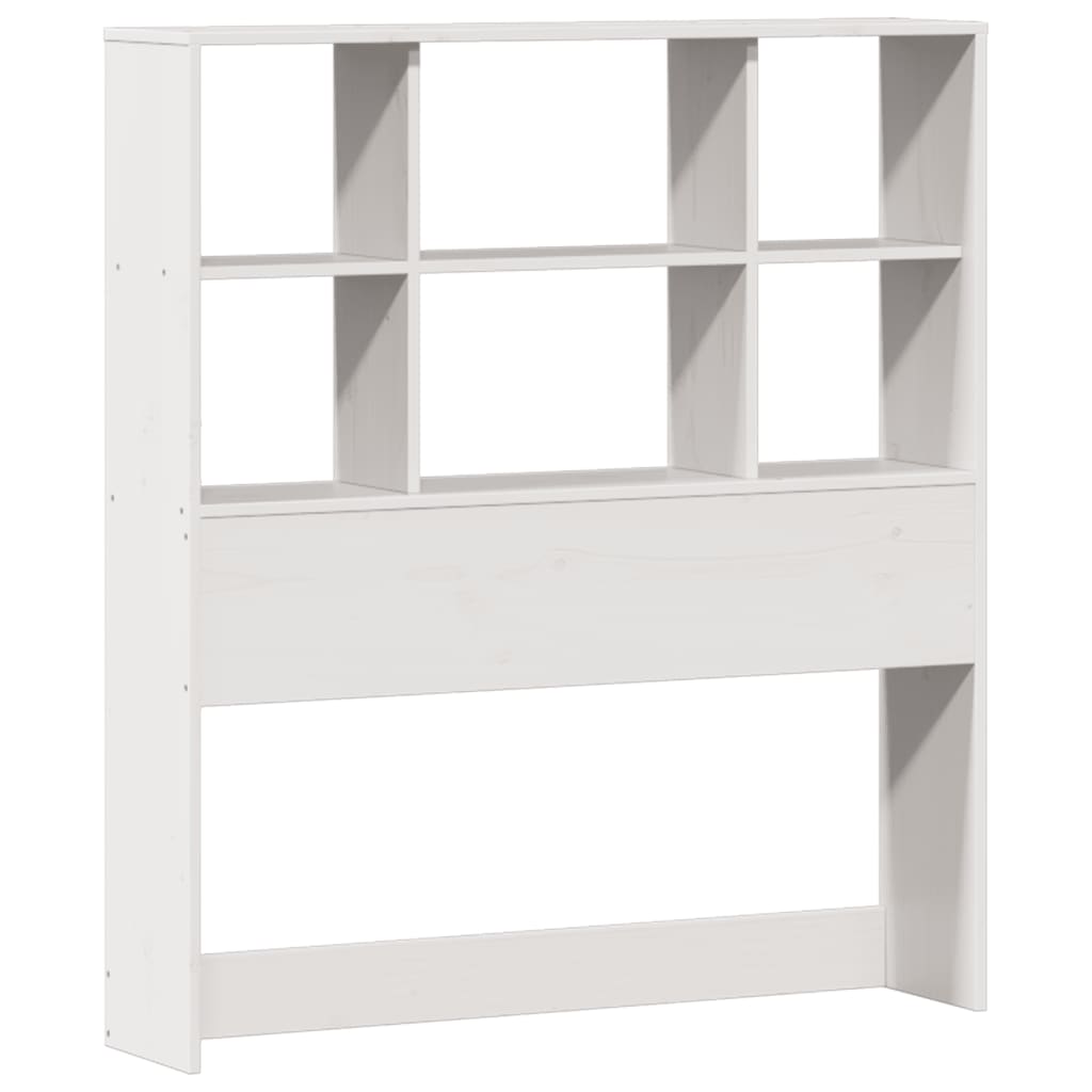 Bookcase Bed without Mattress White 90x200cm Solid Wood Pine