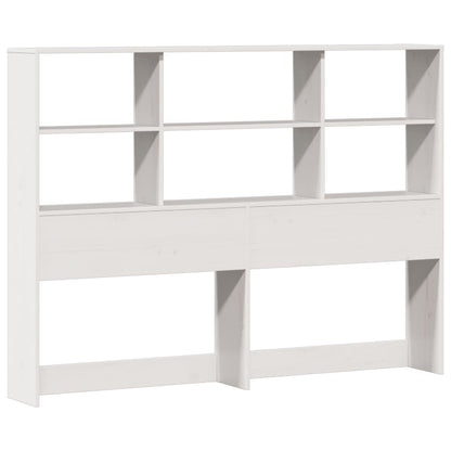 Bookcase Bed without Mattress White 135x190cm Double Solid Wood Pine