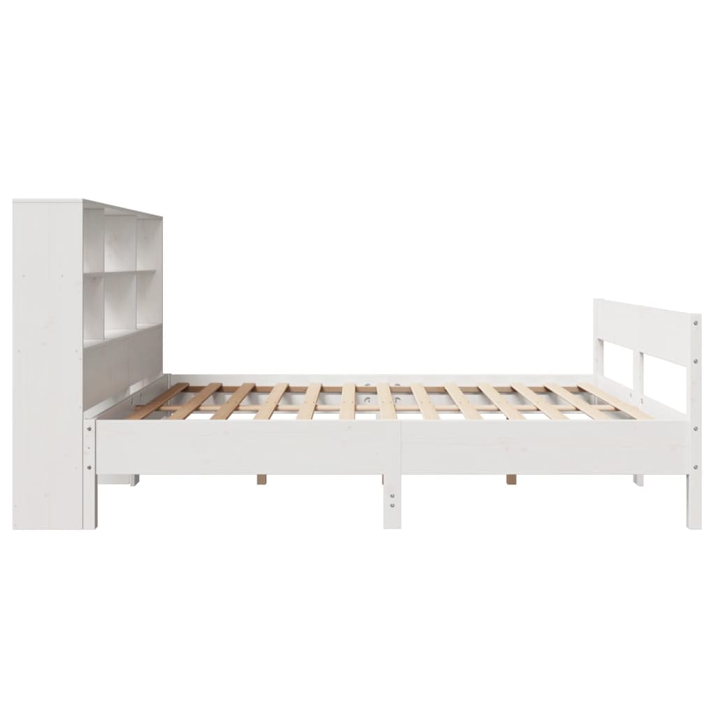 Bookcase Bed without Mattress White 120x190 cm Small Double Solid Wood Pine