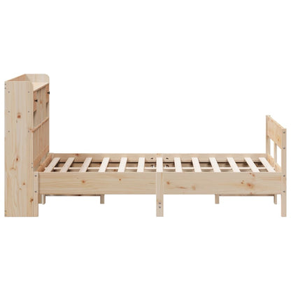 Bookcase Bed without Mattress 150x200cm King Size Solid Wood Pine