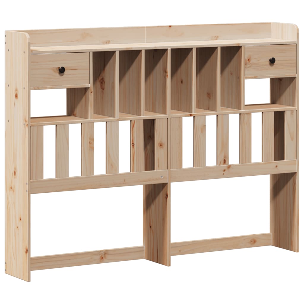 Bookcase Bed without Mattress 150x200cm King Size Solid Wood Pine