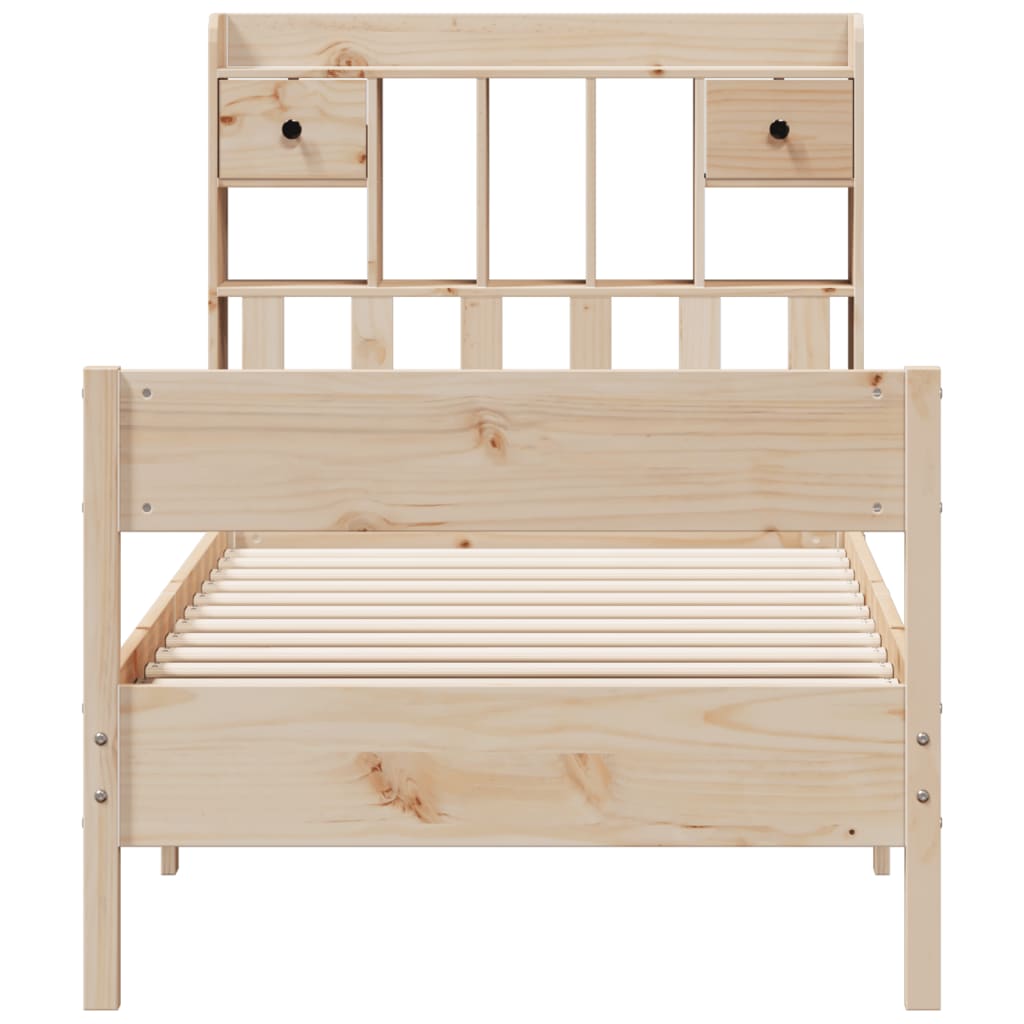 Bookcase Bed without Mattress 100x200 cm Solid Wood Pine