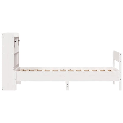 Bookcase Bed without Mattress White 100x200 cm Solid Wood Pine