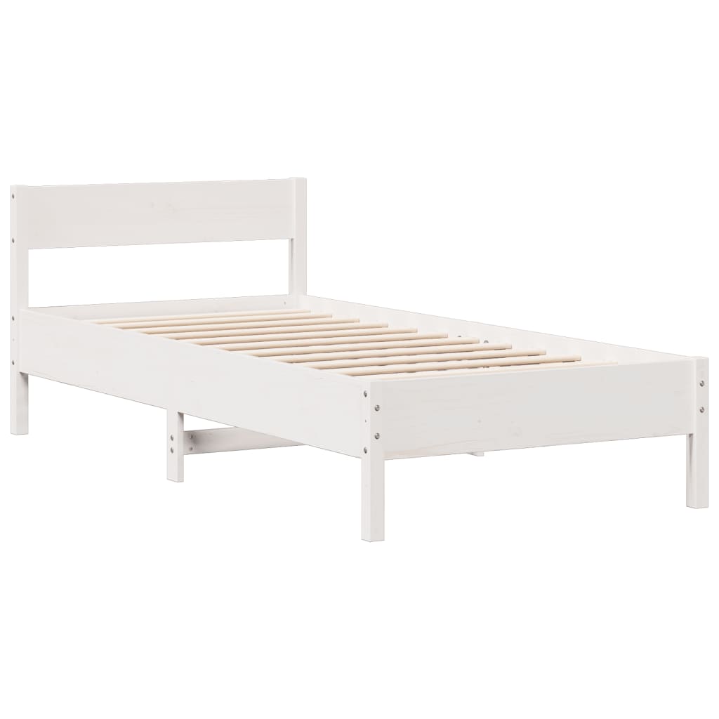 Bookcase Bed without Mattress White 100x200 cm Solid Wood Pine