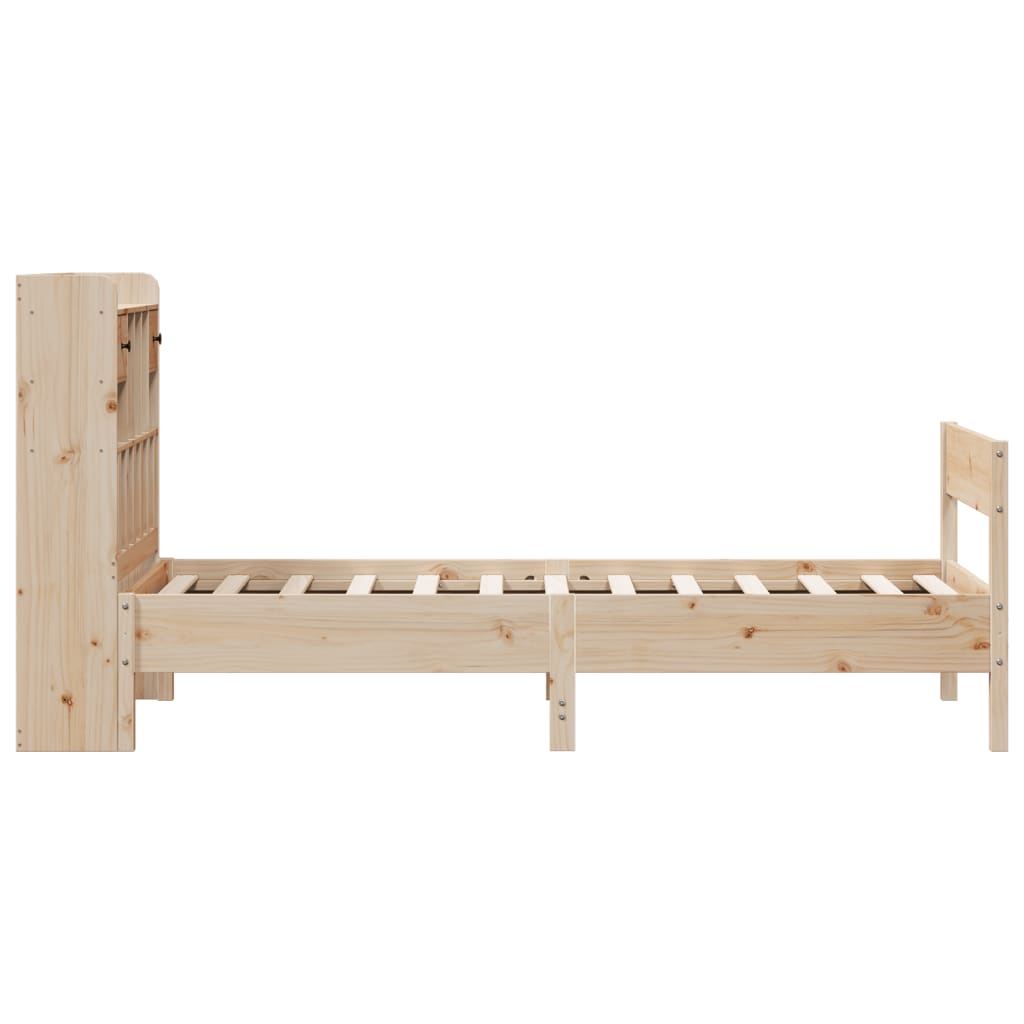 Bookcase Bed without Mattress 90x200 cm Solid Wood Pine