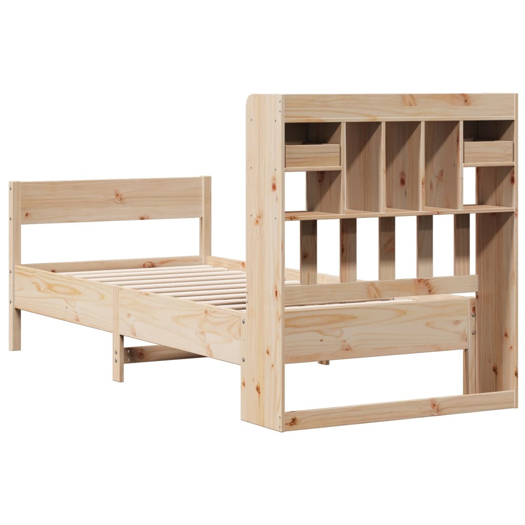 Bookcase Bed without Mattress 90x200 cm Solid Wood Pine