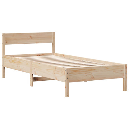 Bookcase Bed without Mattress 90x200 cm Solid Wood Pine