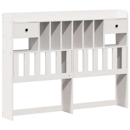 Bookcase Bed without Mattress White 120x190cm Small Double Solid Wood Pine