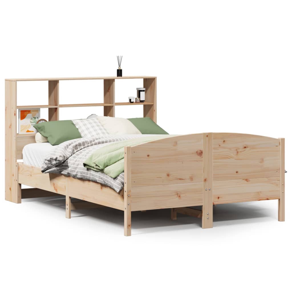 Bookcase Bed without Mattress 120x190 cm Small Double Solid Wood Pine