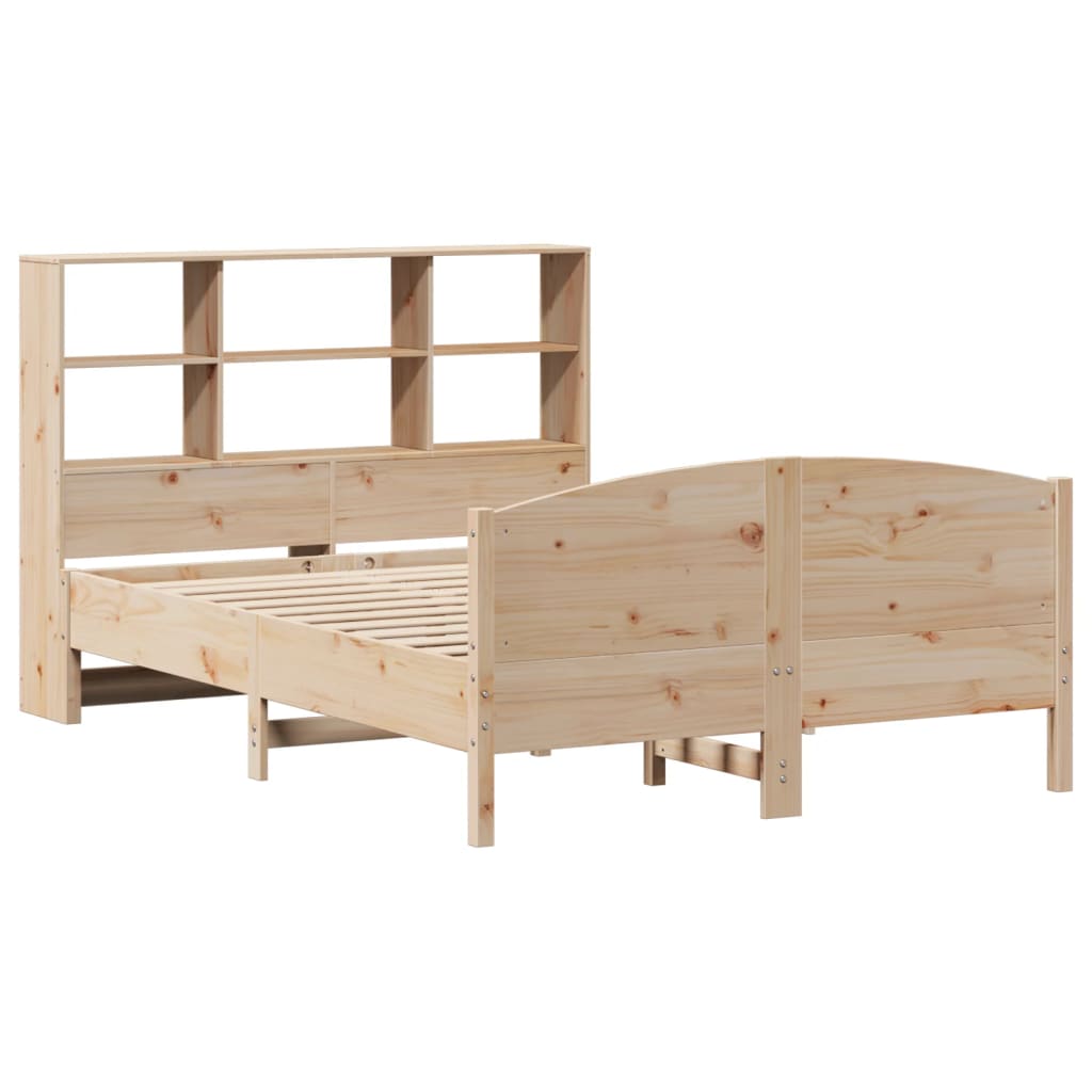 Bookcase Bed without Mattress 120x190 cm Small Double Solid Wood Pine