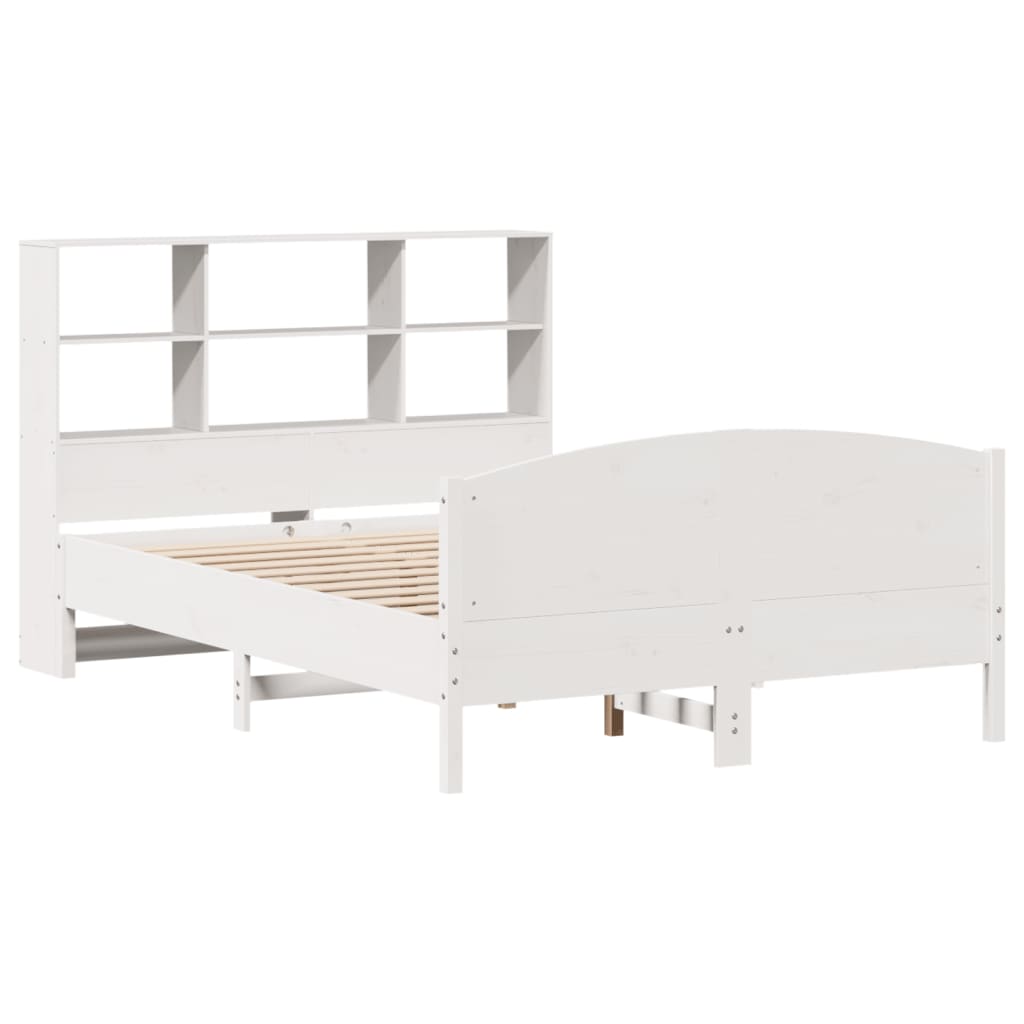 Bookcase Bed without Mattress White 120x190 cm Small Double Solid Wood Pine