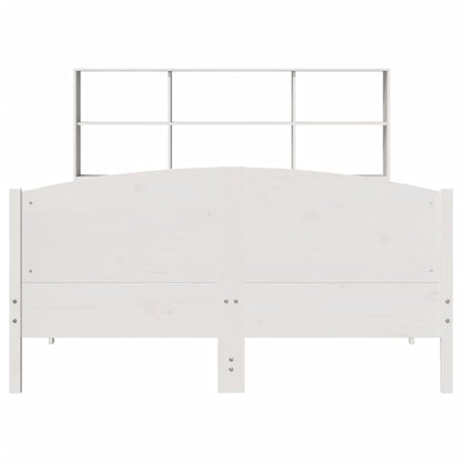 Bookcase Bed without Mattress White 120x190 cm Small Double Solid Wood Pine