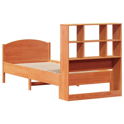 Bookcase Bed without Mattress Wax Brown 90x190 cm Single Solid Wood Pine