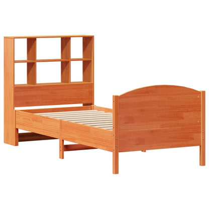 Bookcase Bed without Mattress Wax Brown 75x190 cm Small Single Solid Wood Pine