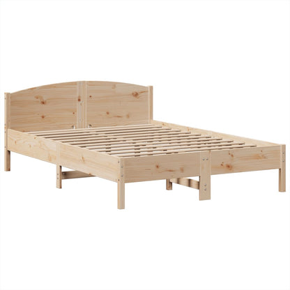 Bookcase Bed without Mattress 150x200 cm King Size Solid Wood Pine