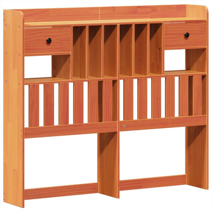 Bookcase Bed without Mattress Wax Brown 135x190 cm Double Solid Wood Pine