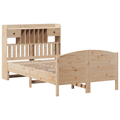 Bookcase Bed without Mattress 120x190 cm Small Double Solid Wood Pine