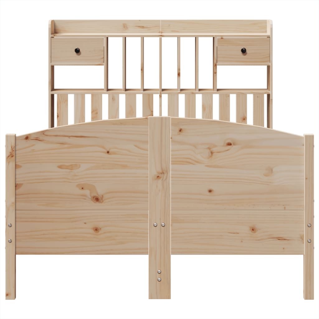 Bookcase Bed without Mattress 120x190 cm Small Double Solid Wood Pine