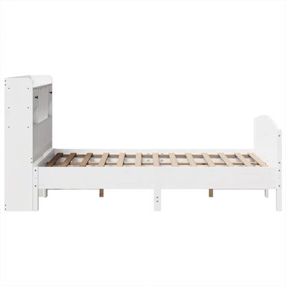 Bookcase Bed without Mattress White 120x190 cm Small Double Solid Wood Pine