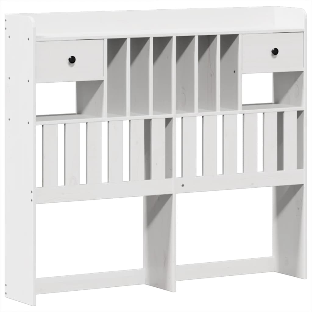 Bookcase Bed without Mattress White 120x190 cm Small Double Solid Wood Pine