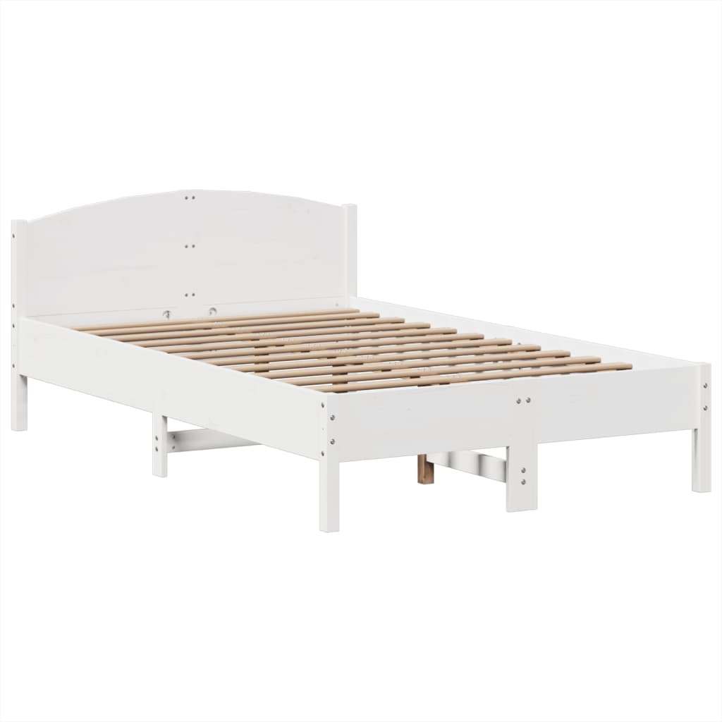 Bookcase Bed without Mattress White 120x190 cm Small Double Solid Wood Pine