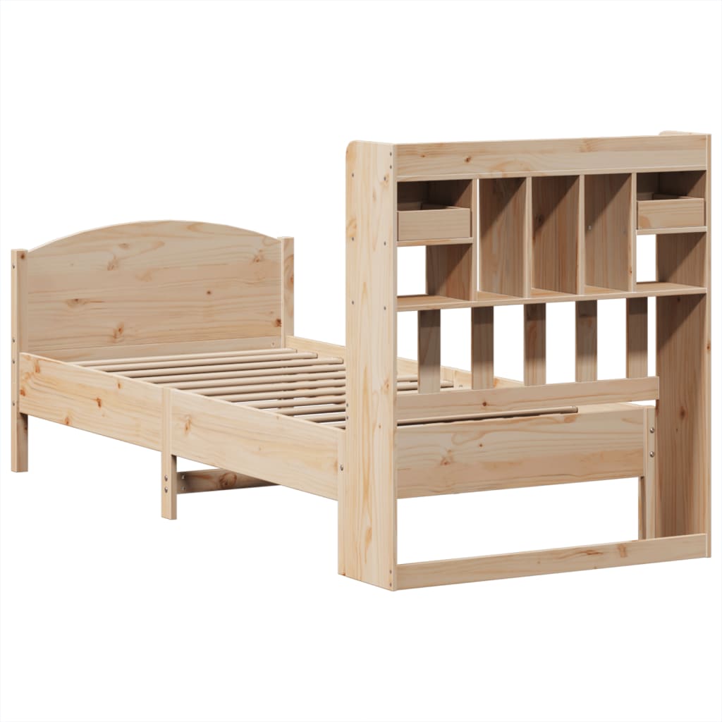 Bookcase Bed without Mattress 90x190 cm Single Solid Wood Pine