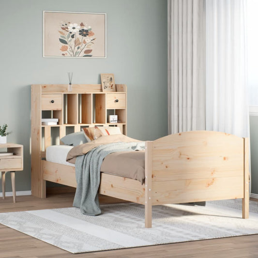 Bookcase Bed without Mattress 90x190 cm Single Solid Wood Pine