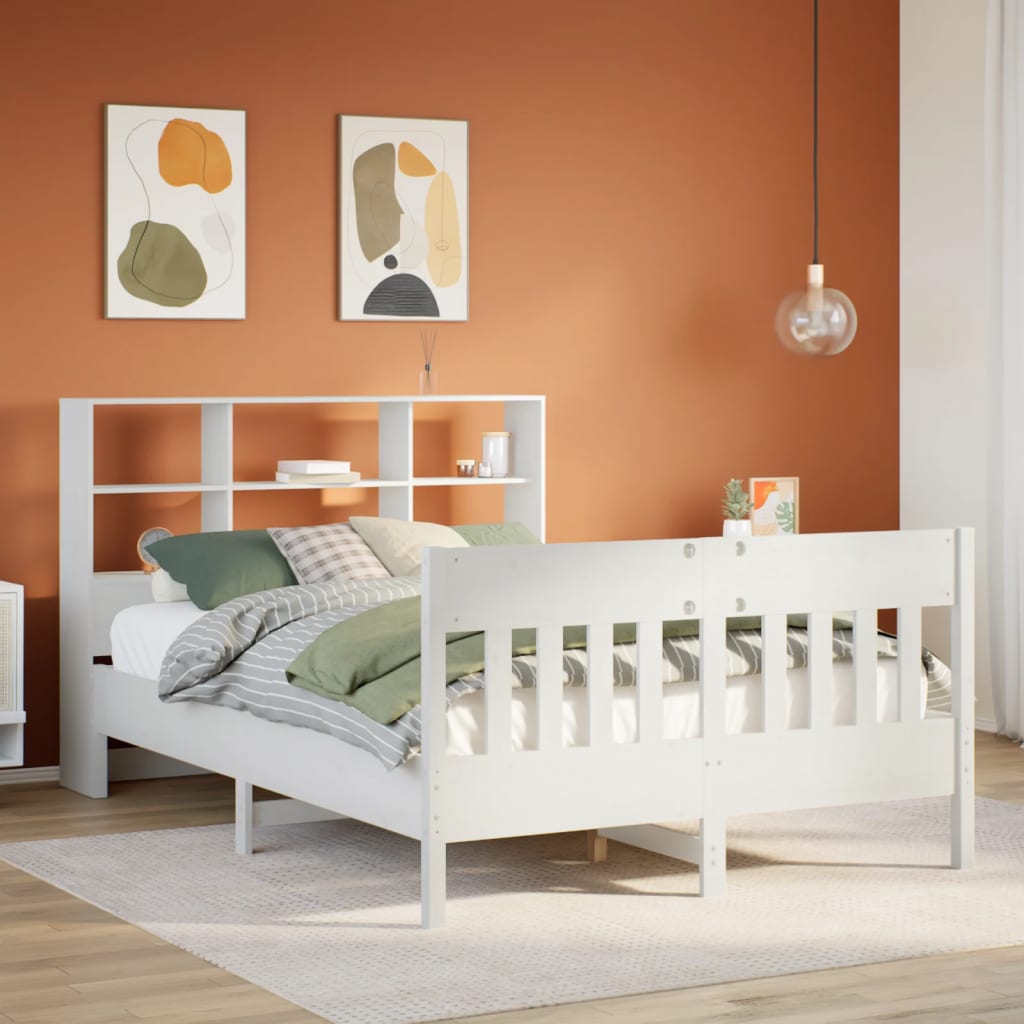 Bed Frame without Mattress White 120x190 cm Small Double Solid Wood Pine