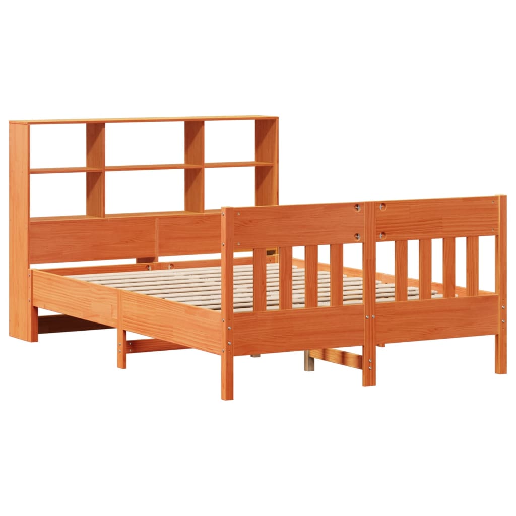 Bed Frame without Mattress Wax Brown 120x190 cm Small Double Solid Wood Pine