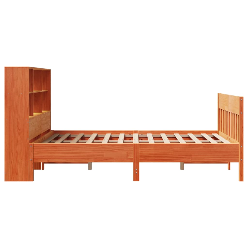 Bed Frame without Mattress Wax Brown 120x190 cm Small Double Solid Wood Pine