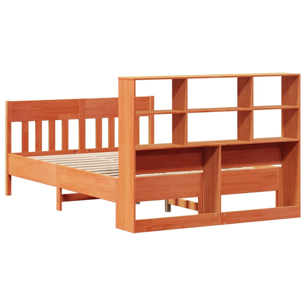 Bed Frame without Mattress Wax Brown 120x190 cm Small Double Solid Wood Pine