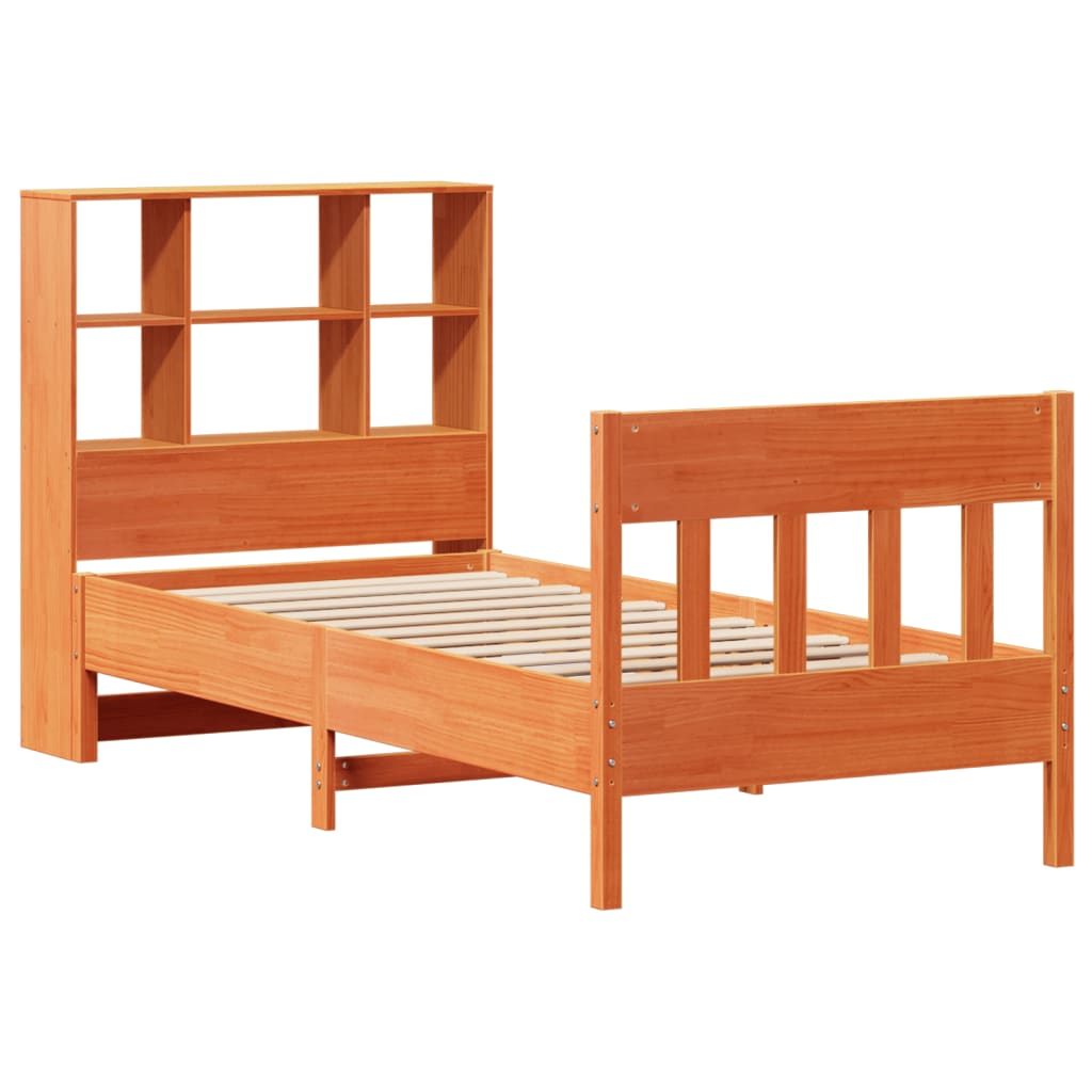 Bed Frame without Mattress Wax Brown 90x190 cm Single Solid Wood Pine