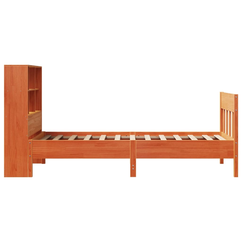 Bed Frame without Mattress Wax Brown 90x190 cm Single Solid Wood Pine